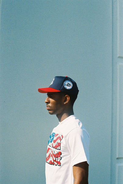 NAVY/RED B HAT